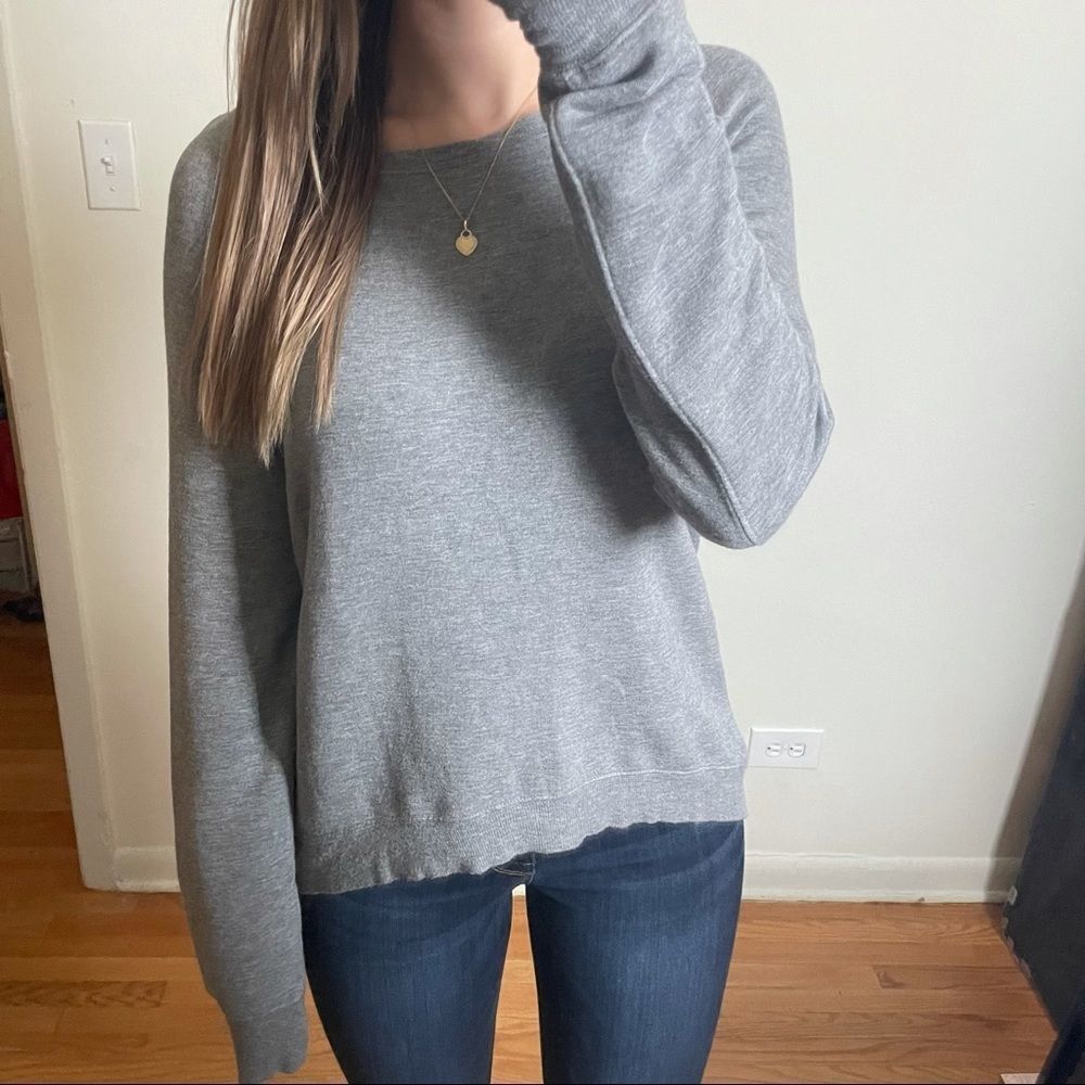 H by Bordeaux Gray Zipper Sweatshirt